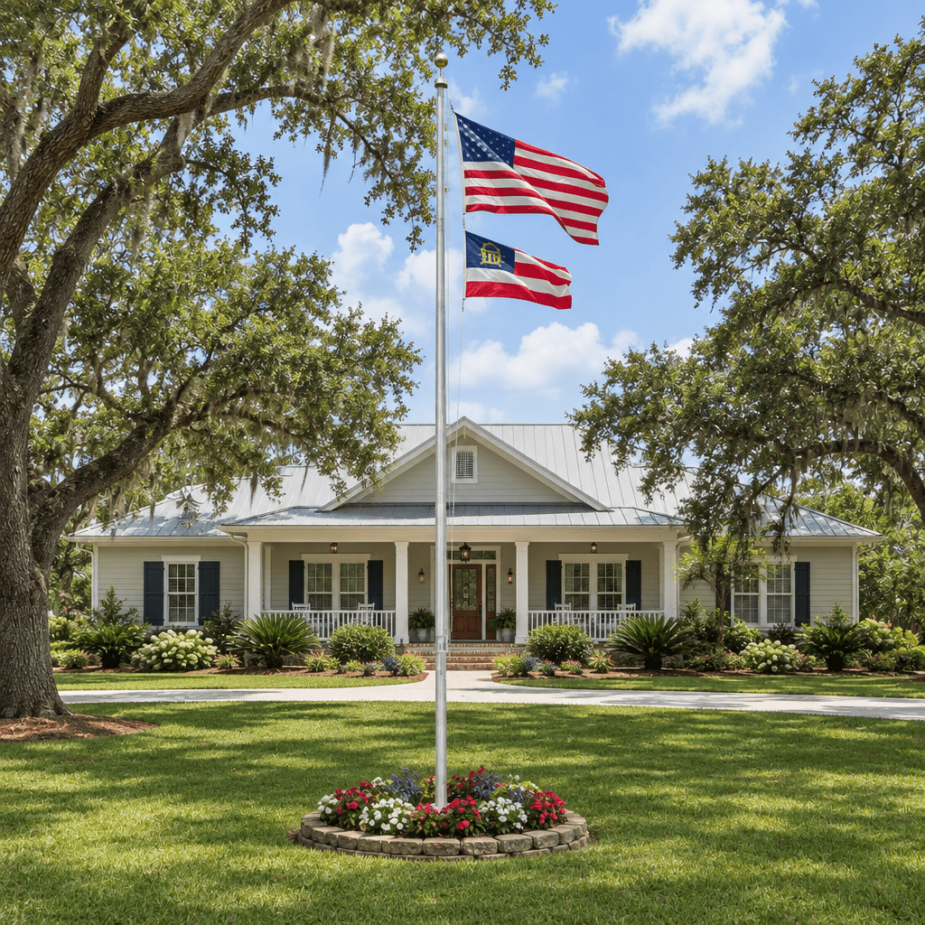20 Ft Superior 2 Telescoping Flagpole with US Flag