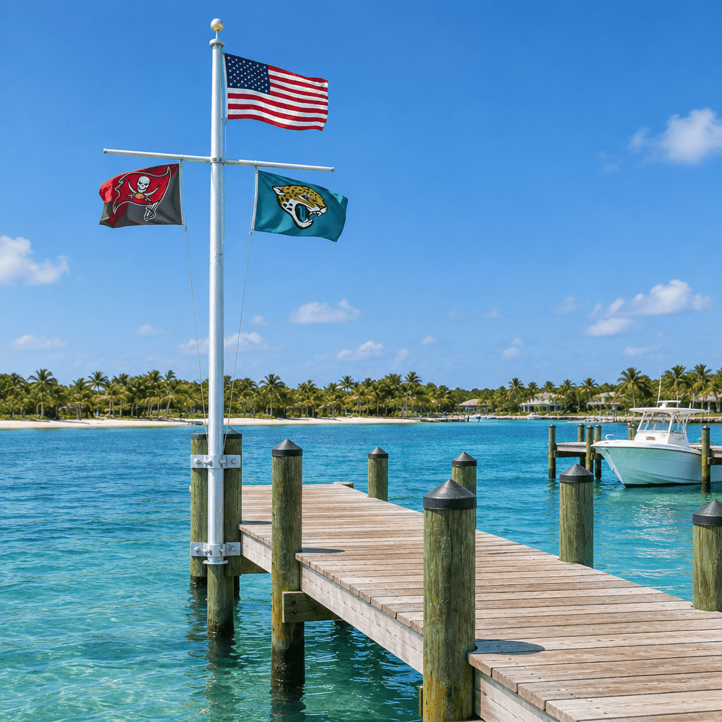 25 Ft Nautical Flagpole On Dock